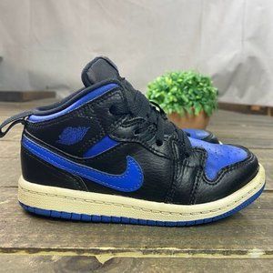 Nike Air Jordan Retro 1 Mid Hyper Royal Blue TD 640735-068 Rare Toddler Size 9C
